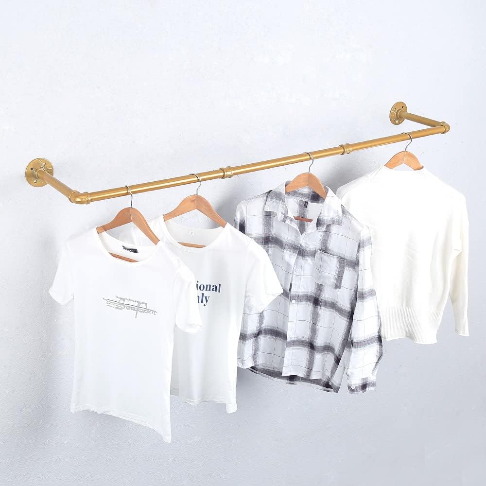 OLDRAINBOW Industrial Pipe Clothing Rack Wall Mounted,Retail Garment