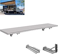 Vista 1 de Concession Shelf 50" L x 12''W Folding Shelf Stainless Steel Food Shelf Stand Serving for Concession Serving Window