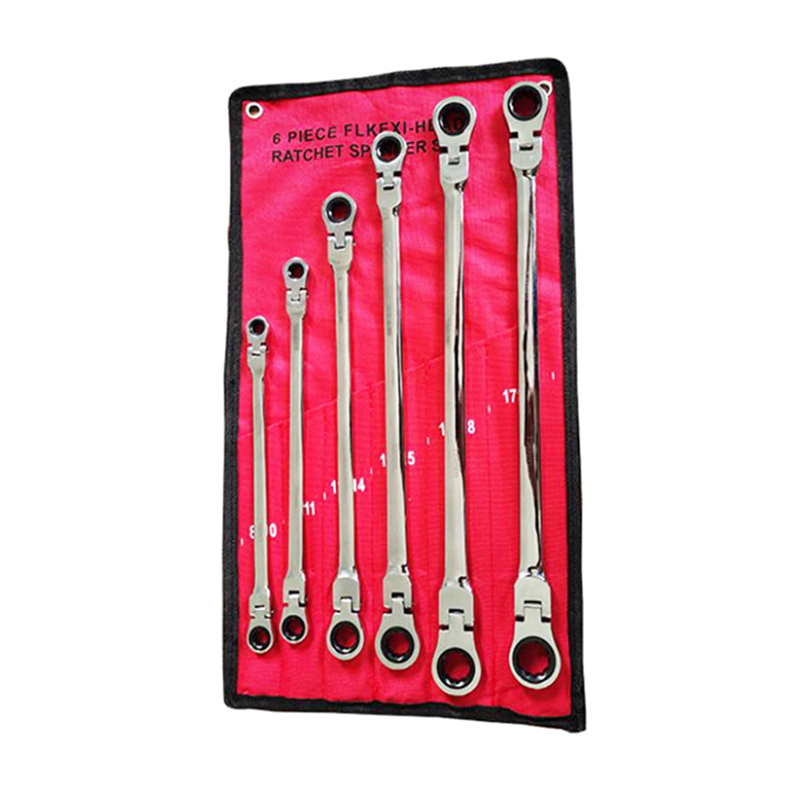 Tsophreniq Multicolor End Ratcheting Wrench Set With Flexible Head Metric Ratchet Wrenches 72-Tooth 6Pcs Double Headed Tool