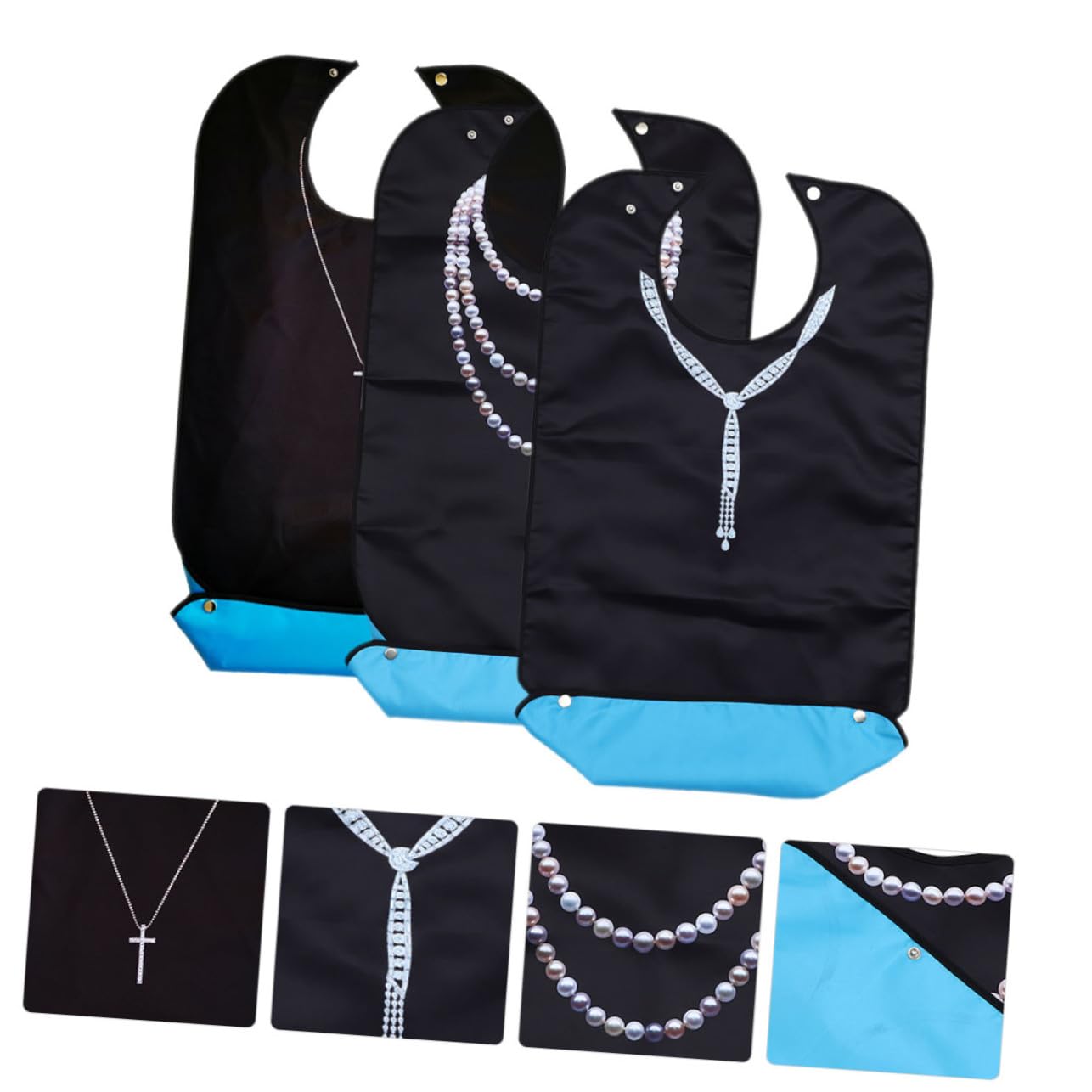 Haushalts Lätzchen aus Strapazierfähigem Polyester für Ältere Menschen 3 Stück-pack mit Klebrigem Banddesign und Verschleißfestem Material für Täglichen Gebrauch