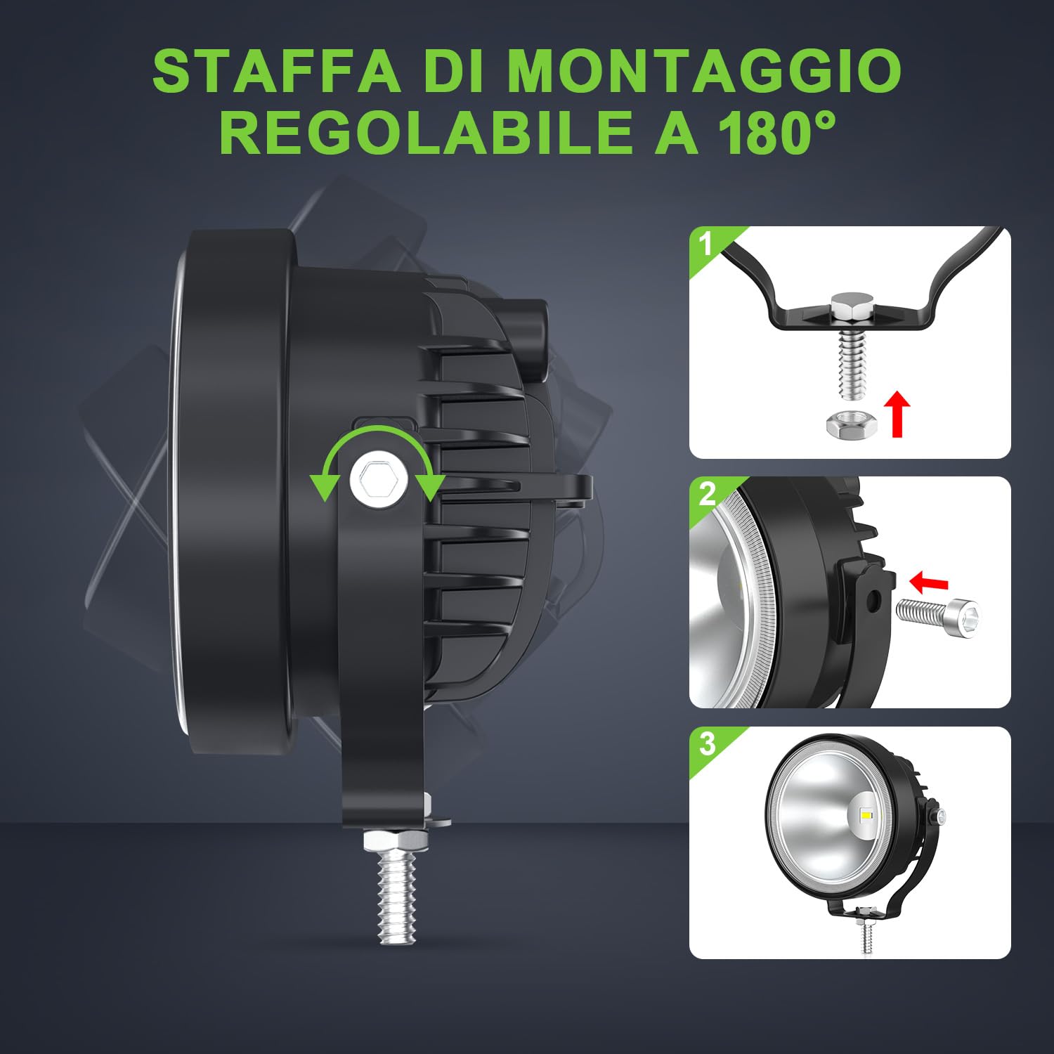 2PCS Faro di Profondità da Lavoro Led, 30W LED Fuoristrada da 3000lm Impermeabile IP68 Faretti LED per Camion Trattore Semi-trailers Escavatore Barca Rimorchio SUV