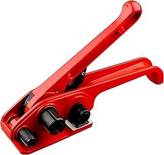 heizi 梱包機 手動 PPバンド 引締め 結束機 ハサミ不要 梱包テープ 梱包材 引締機 引締器 梱包器 カッター (レッド)