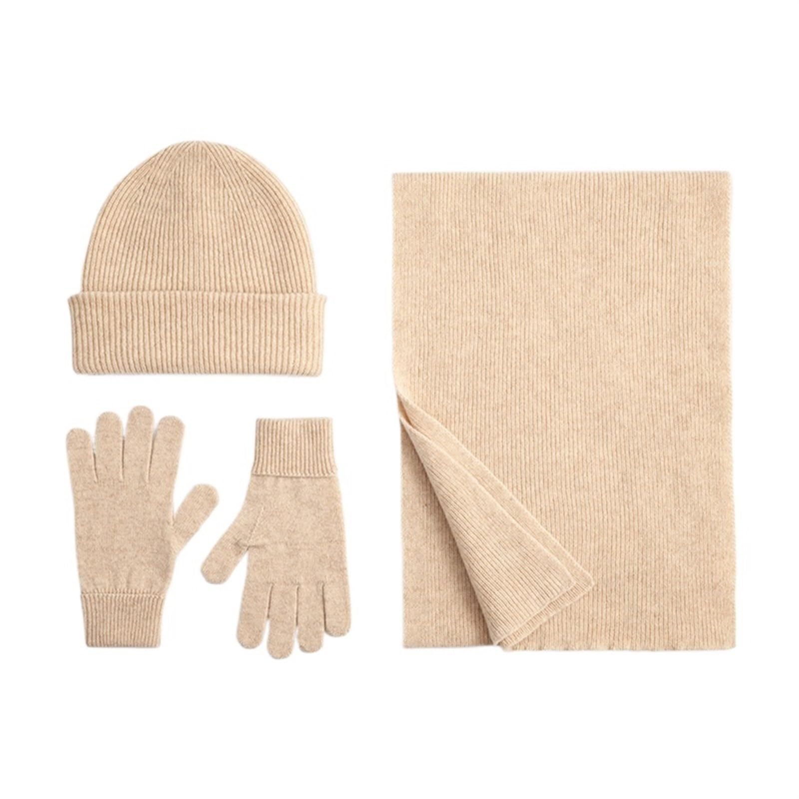 Mütze, Schal & Handschuh-Sets Für Damen Damen Wintermütze, Schal, Handschuhe, Strickmütze, warmes Herbst-Skizubehör for den Außenbereich