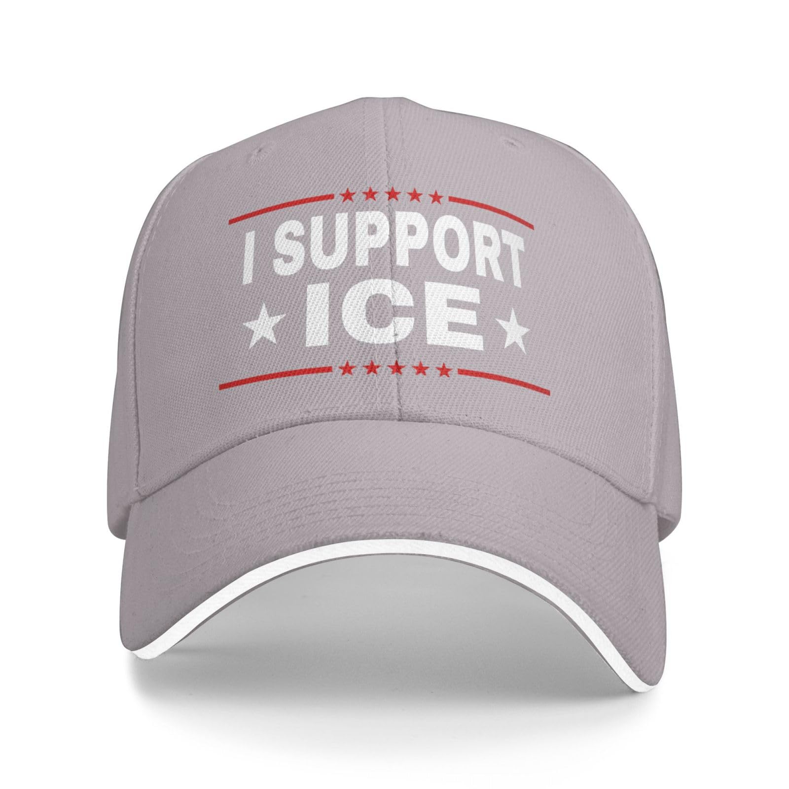 Anceky I Support Ice Hats I Stand with Ice Deport Illegals Baseball Cap Gray