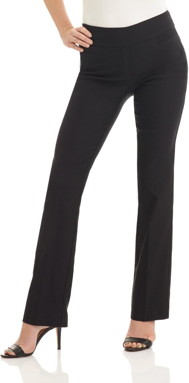 Rekucci Womens Ease into Comfort Stretchy Business Casual Bootcut Pull-On Everyday Office Pant in Regular/Tall/Petite Sizes
