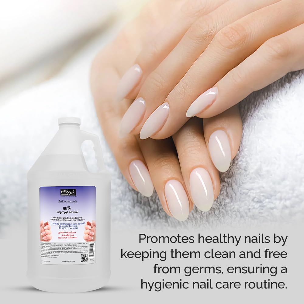 PRONAIL - Isopropyl Alcohol 99% for Nail Care - 1 GAL - Nail Prep and Cleanser
