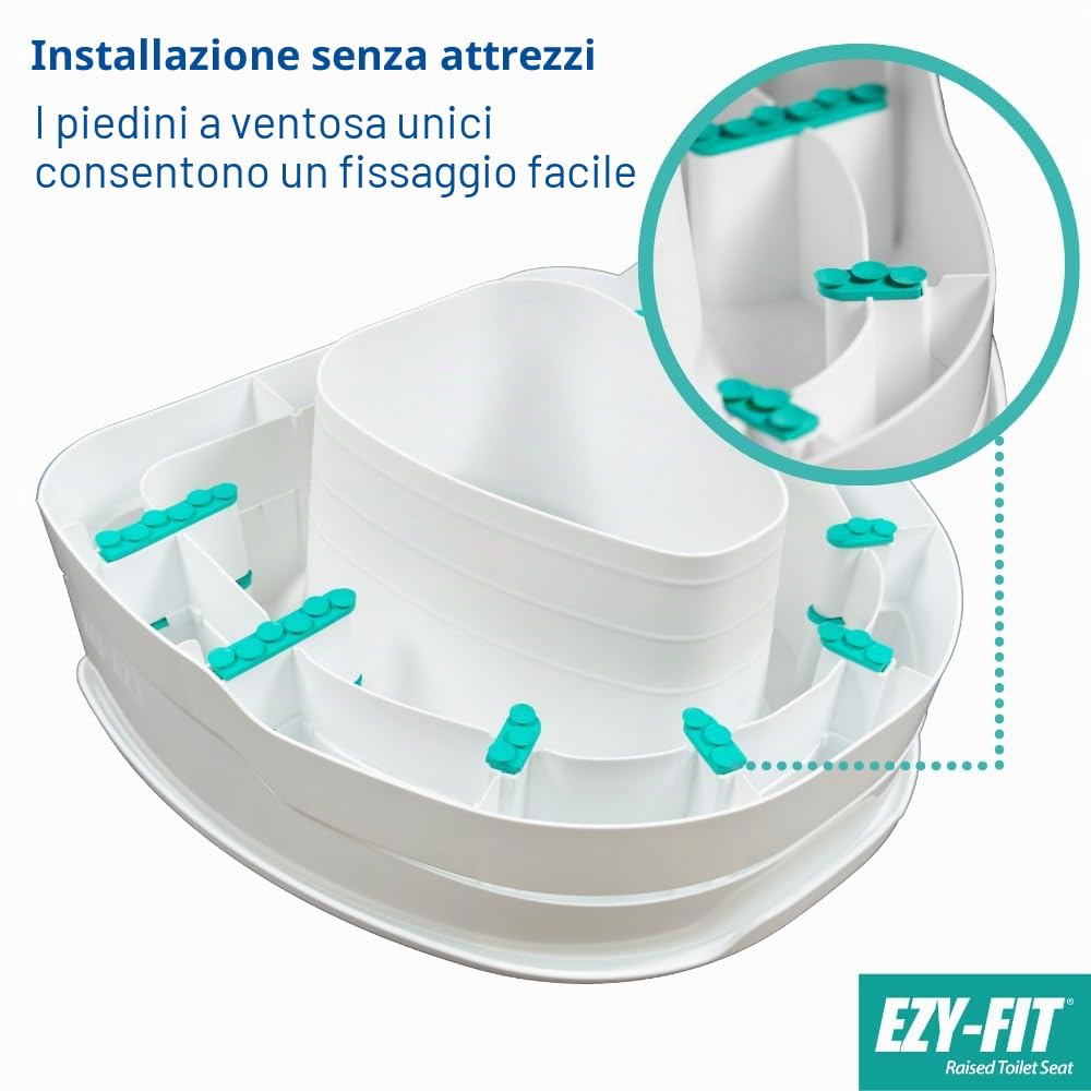 Helping Hand Company EZY-FIT - Rialzo per WC da 15,2 cm, senza coperchio, sicuro aiuto per il bagno per anziani e disabili, misura universale per WC rotondi e quadrati, stabile e portatile, altezza