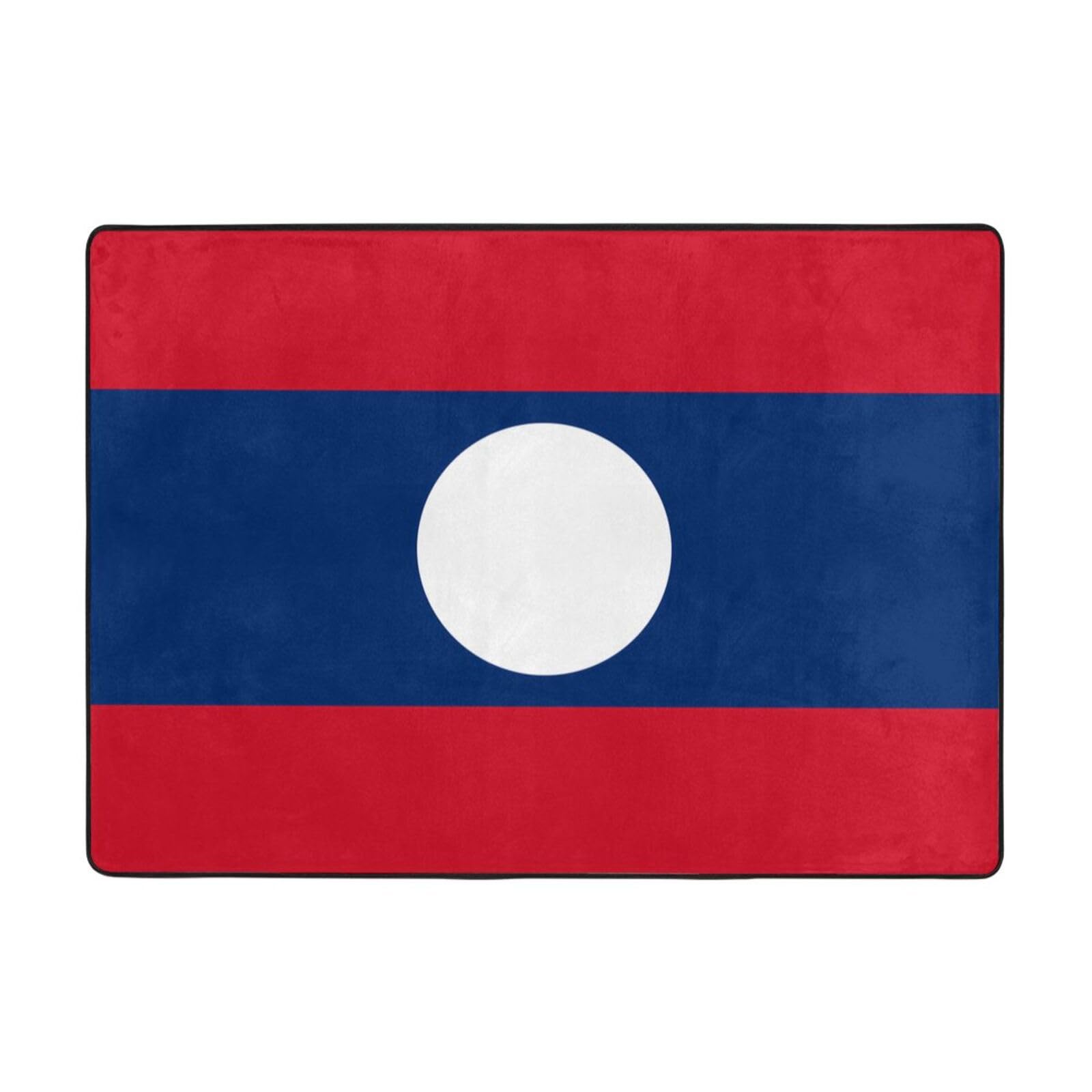 Tapis de sol drapeau du Laos flanelle pour isoler un sol froid de chambre ou salon