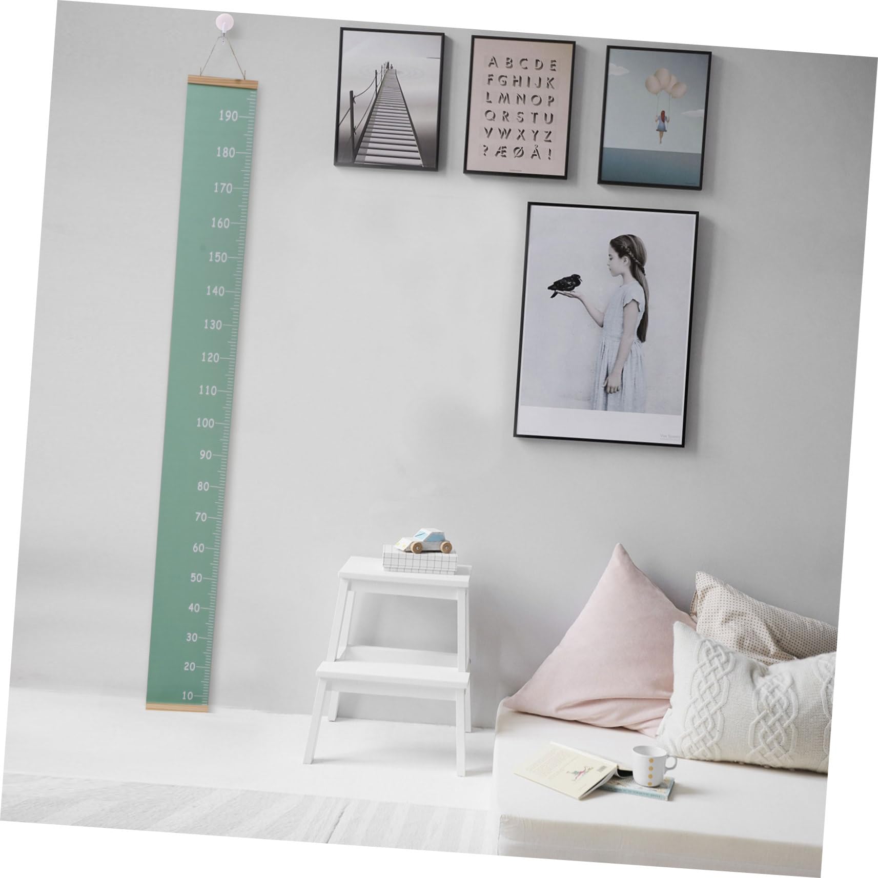 4piezas Regla De Crecimiento Infantil Para Decoración De Pared Medidor De Colgante Para Chart De Crecimiento Para Habitaciones Infantiles y Guarderías Avocado