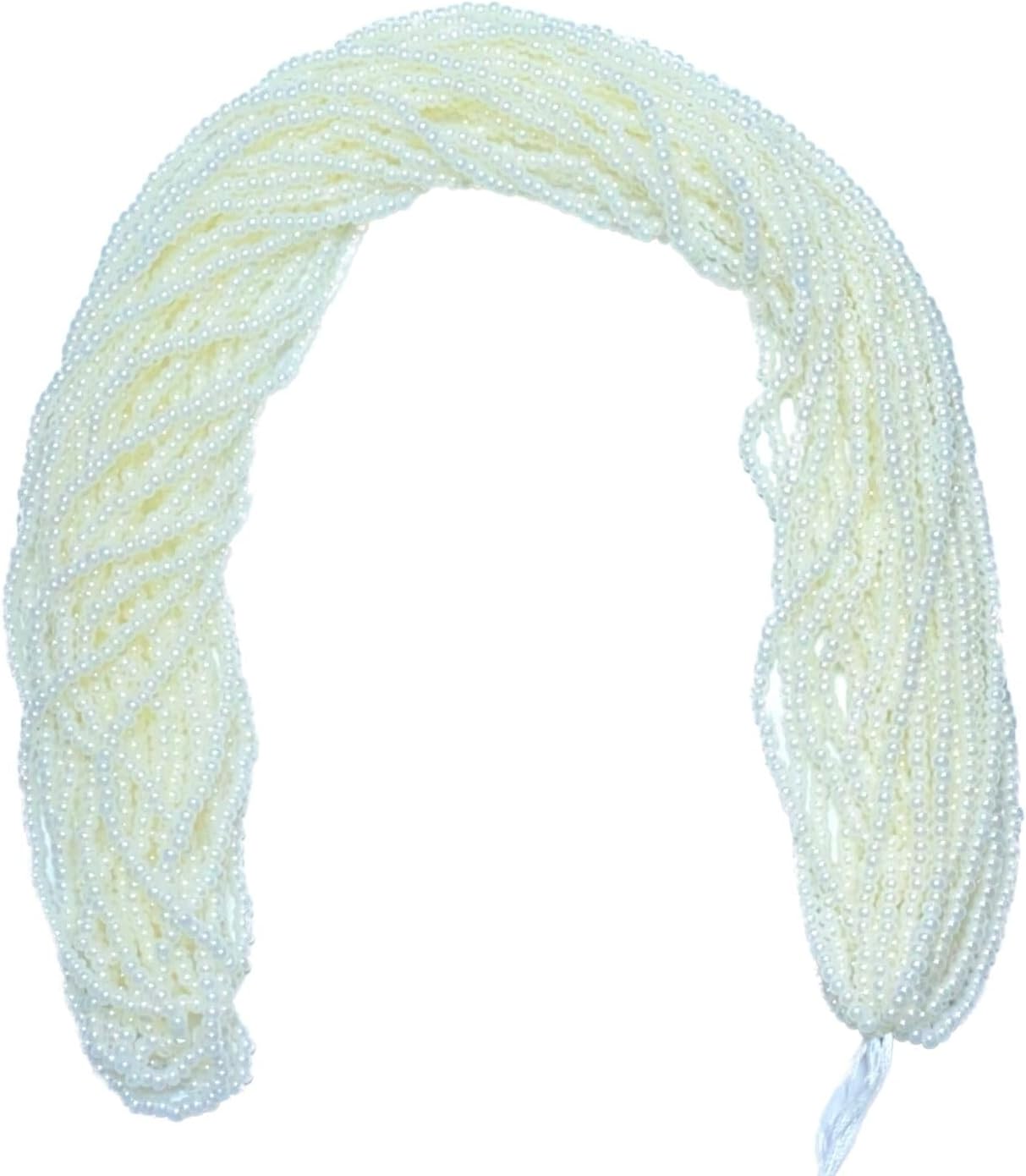 Czech 11/0 Glass Seed Beads - 12 String Hanks, Pearl Cream Color (Pearl Cream)