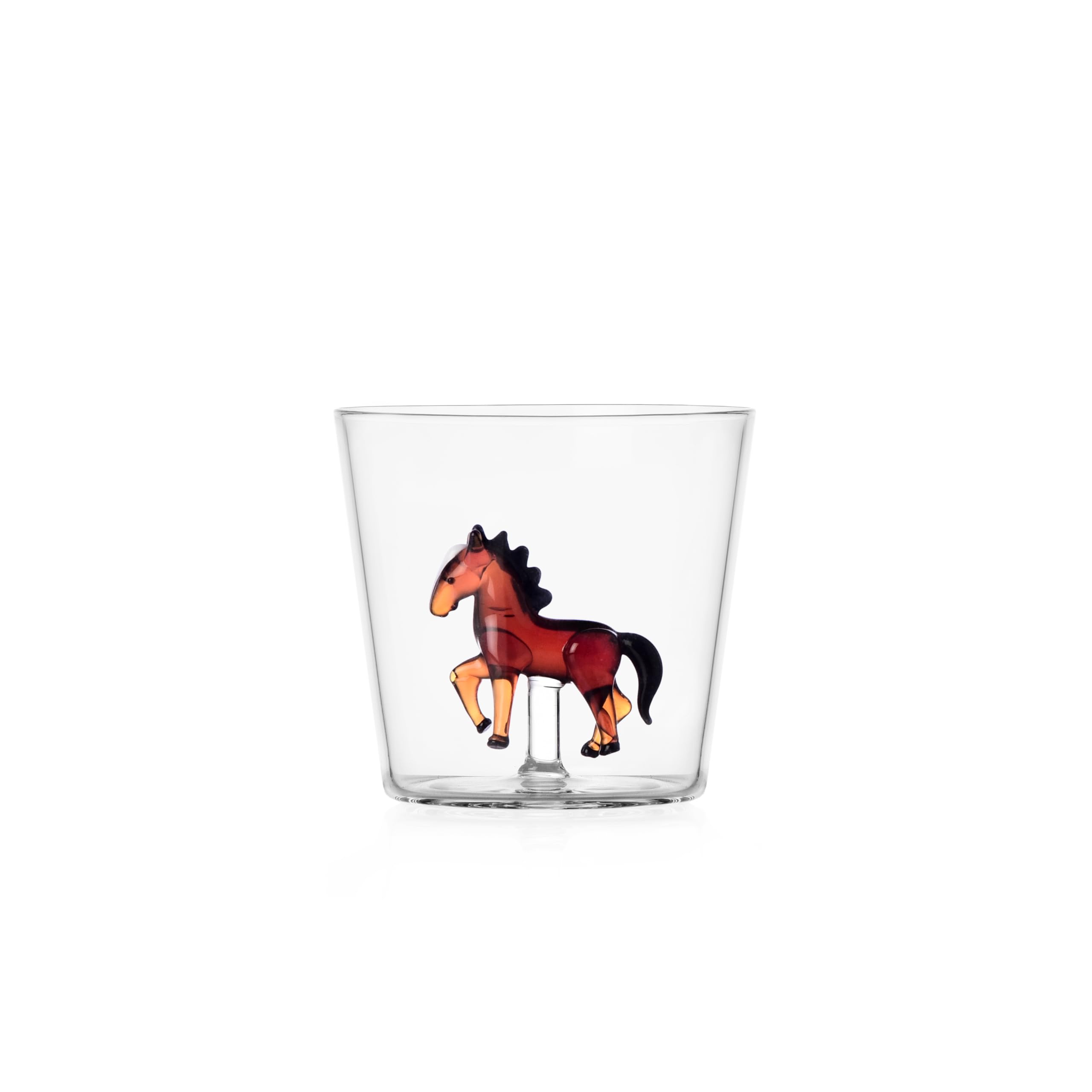 Ichendorf Milano Animal Farm Collection Horse Tumbler, 30 cl, Borosilicate Glass, Handmade