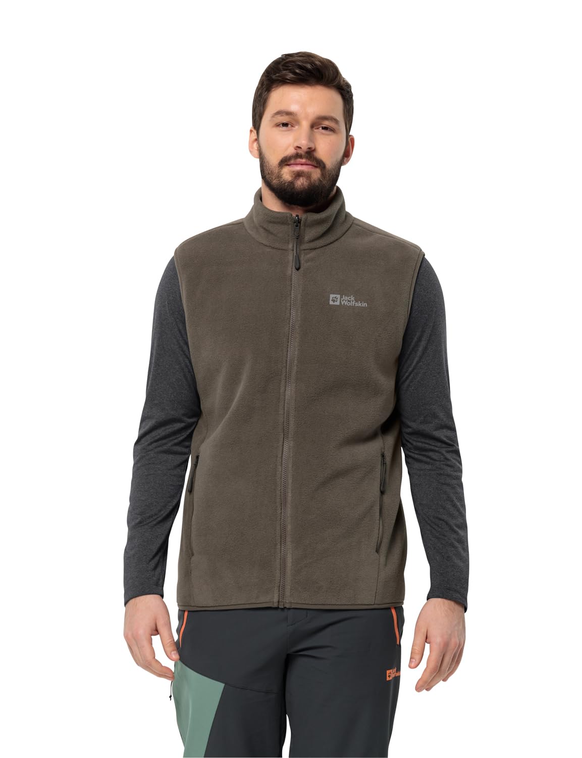 Jack Wolfskin Men's Waldsteig Fz Vest M, Cold Coffee/Cold Coffee, S