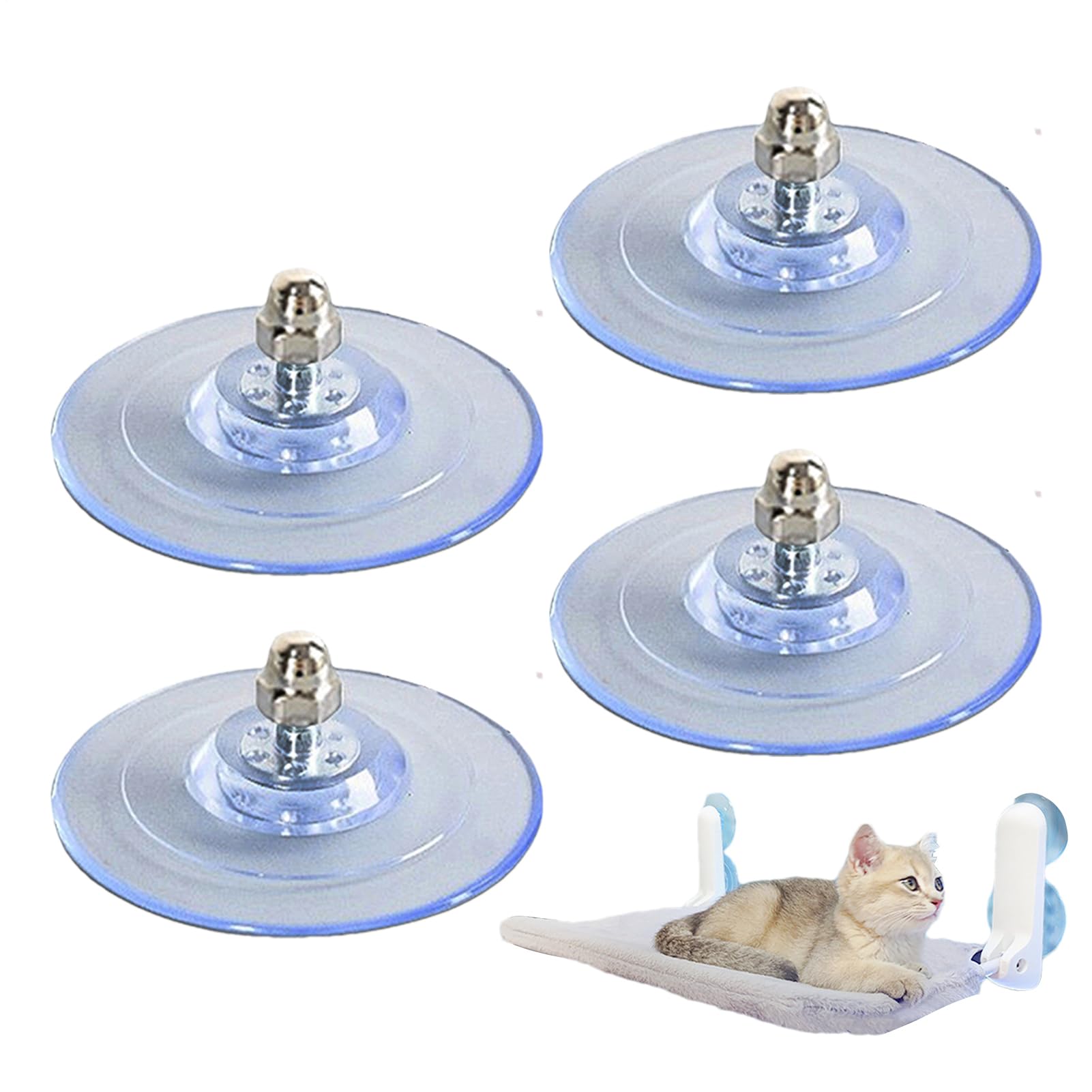 Ventouse Pour Hamac Pour Chat - 4 Pièces PVC, Ventouses En Plastique, Ventouses Vis De Perche De Fenêtre Ṕour Chat, V́entouses À Vis P̀our Perche Ďe Fenêtre P̃our Çhat Poids Maximum 20 Kg Avec V́is P̄