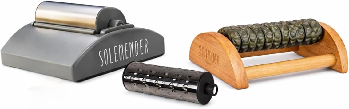 Complete Foot Care Bundle Cold Foot Roller, Natural Jade Roller & Bumpy Attachment for Foot Pain Relief, Circulation, Stress Reduction, Plantar Fasciitis & Heel Pain