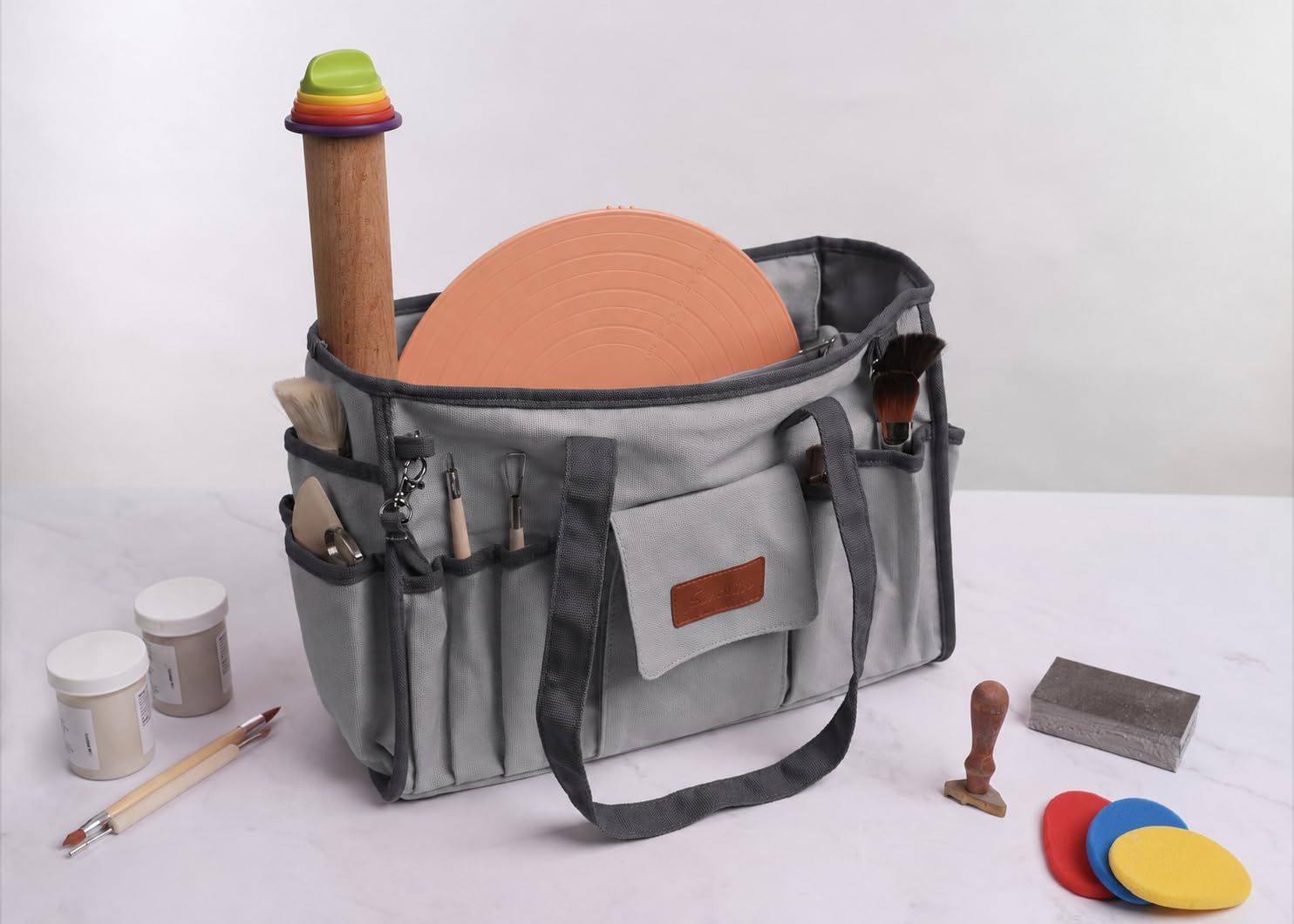 SIMONIN Borsa per attrezzi per ceramica e artigianato, borsa organizer in