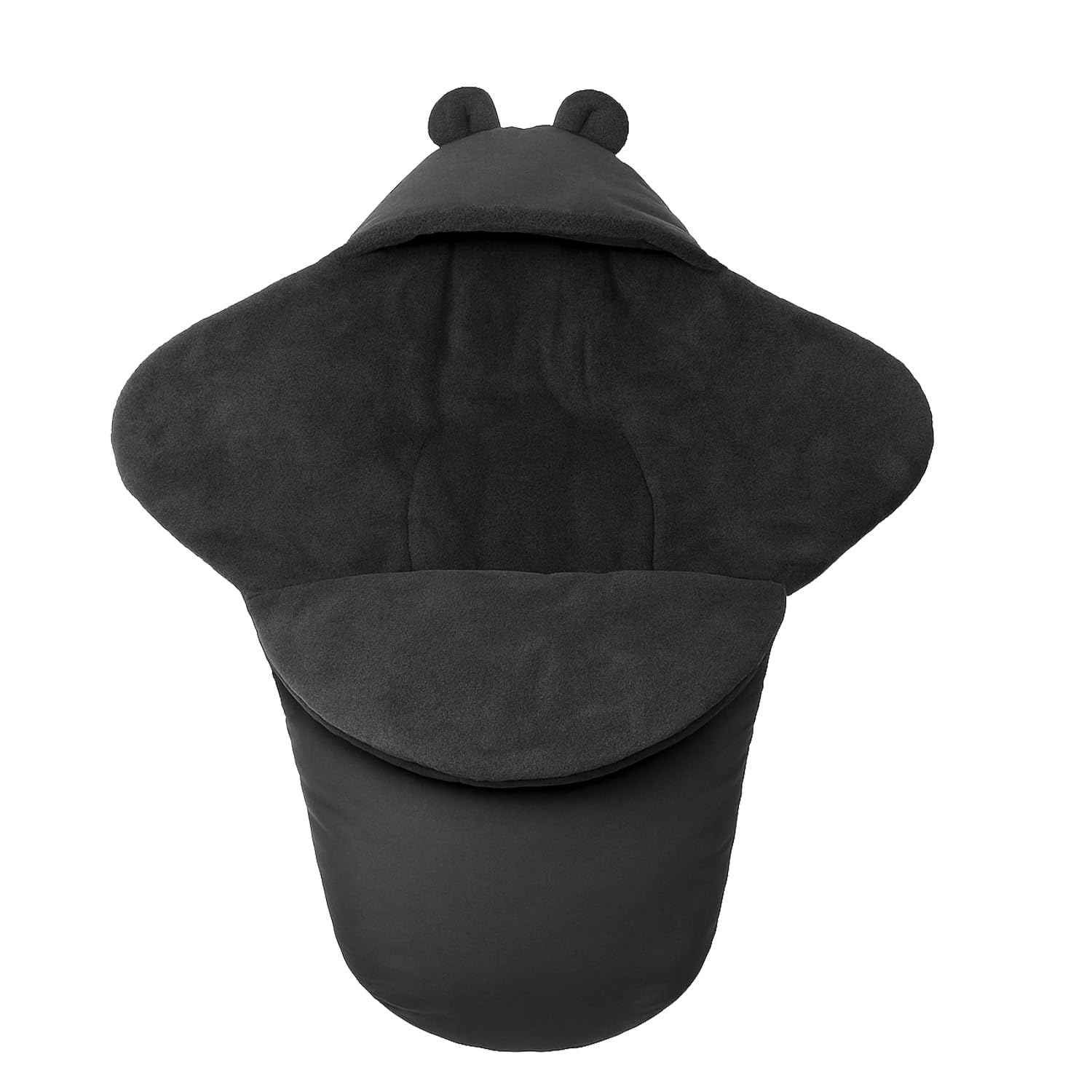 Fußsack Baby Einschlagdecke für Winter geeignet für Kinderwagen Babyschale Babyfußsack Babybett Autositz Buggy (Schwarz)