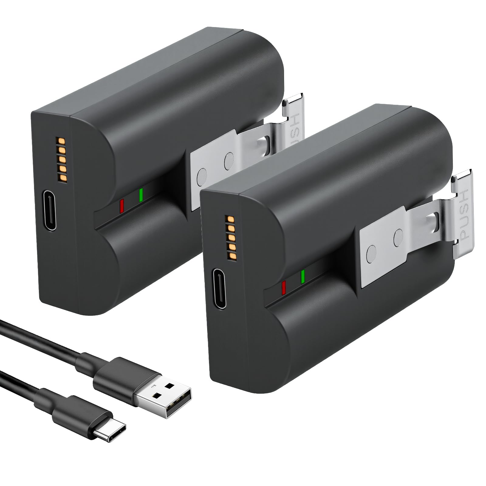 2-Pack Ring doorbell Batteria V4,equipped with a Type-C charging port, compatible with Video Doorbell 2/3/3+/4,Stick Up Camera 2 3 Spotlight Cam/Proiettore Solare/Spioncino Batteria
