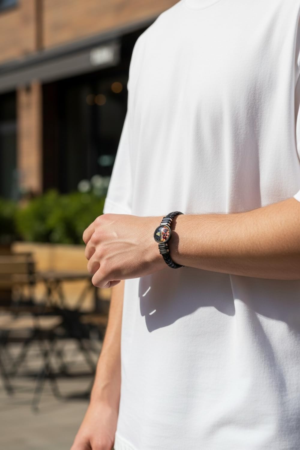 Navy 250th Anniversary Unisex Black Braided Leather Bracelet | Made in USA| Officially Licensed | Gift Boxed