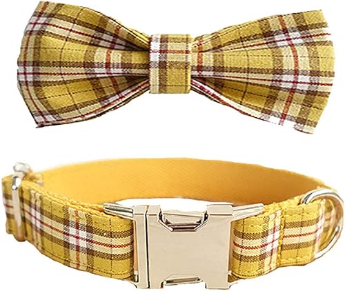 Love Dream Collar de perro con pajarita, suave y cómodo, collar de perro a cuadros con pajarita, regalo para mascotas pequeñas, medianas y grandes