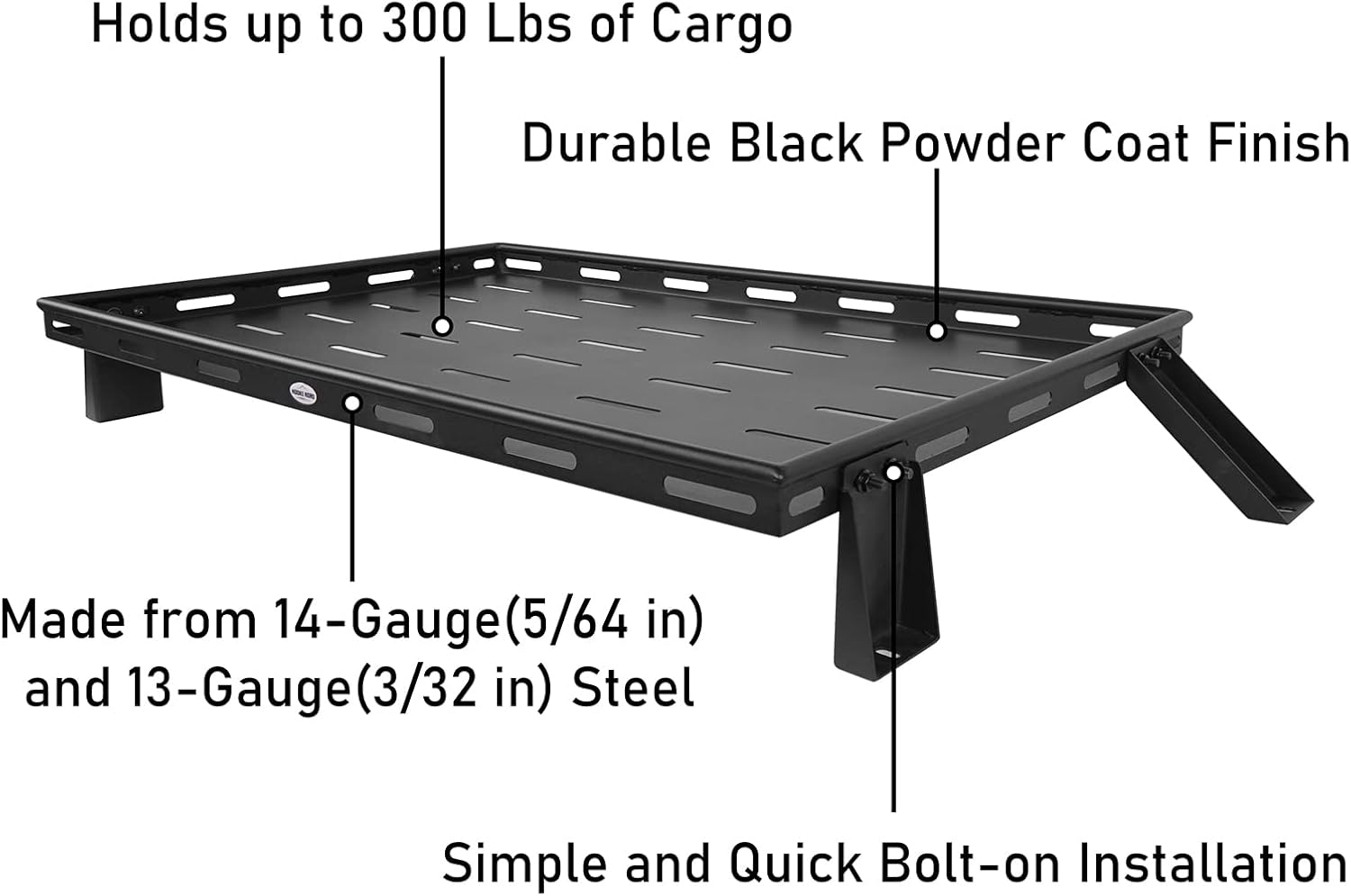 Hooke Road TJ Rear Trunk Cargo Rack Basket Tray Interior Storage Luggage Carrier for 1997-2006 Jeep Wrangler TJ