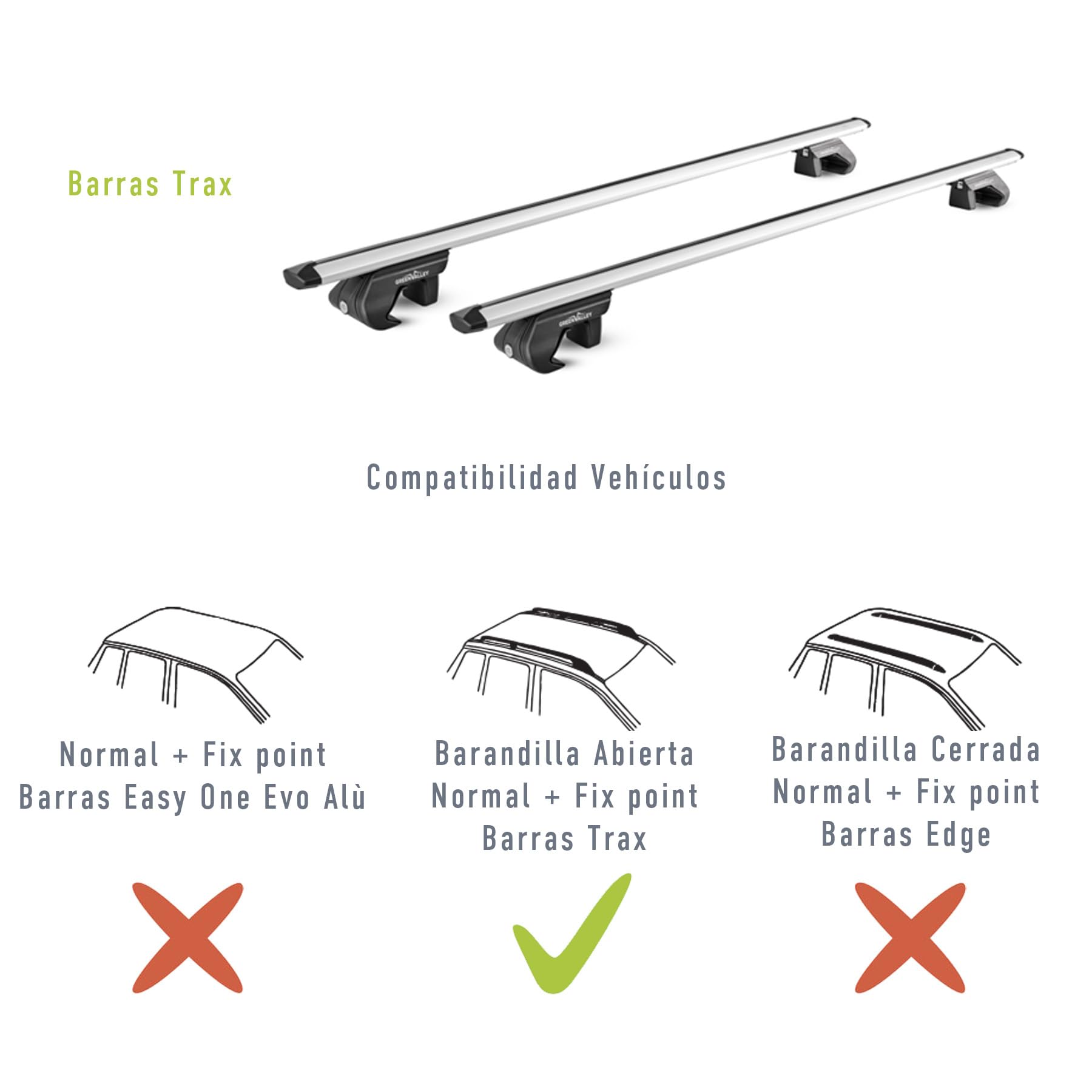Barras portaequipajes portaequipajes preassemblate de Aluminio para coche con raíles Standard Integrados abiertos alcance 90 kg longitud cm. con 2 cerraduras antirrobo