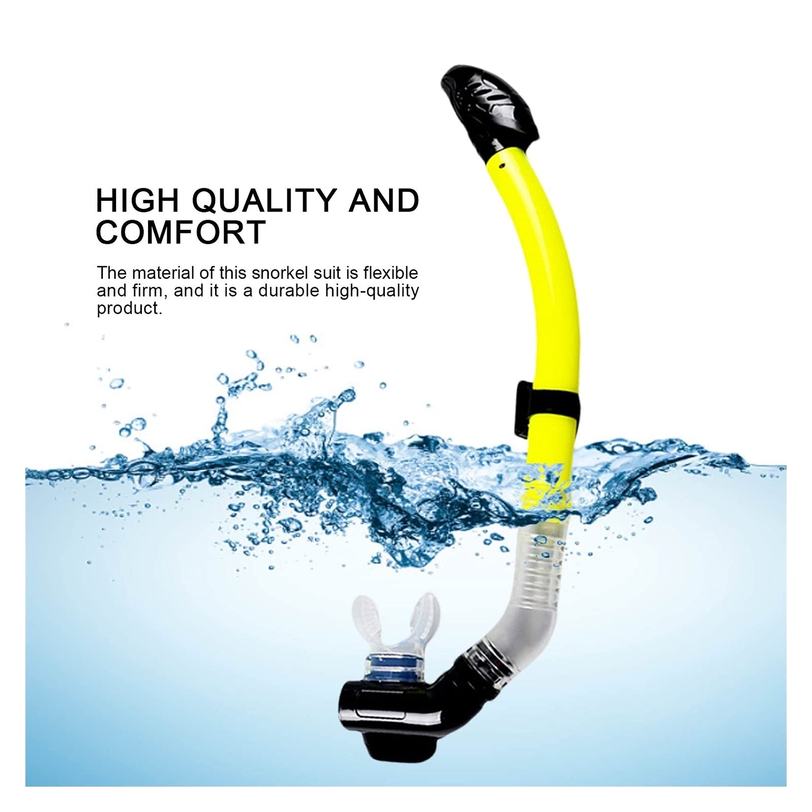 Juego de máscara de Snorkel de Vidrio Templado con Snorkel Completamente seco, Aletas largas y Gafas de Buceo para Adultos