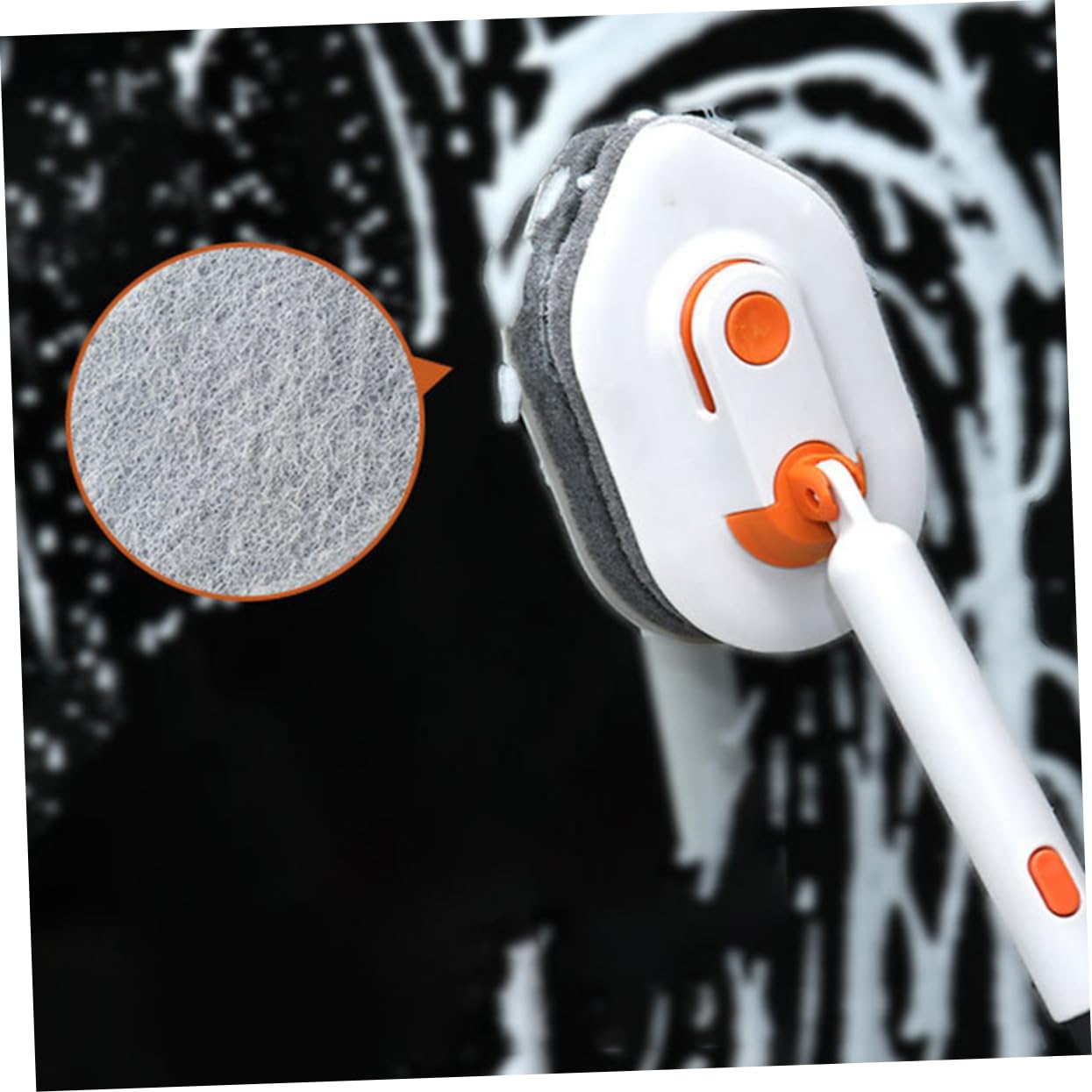 Mikinona 1 Juego Cepillo de Limpieza de Baño Multifuncional con Mango Desmontable Escobilla para Azulejos y Grietas Completo con Cabezal de Cepillo y Repuestos Herramienta para Limpieza de
