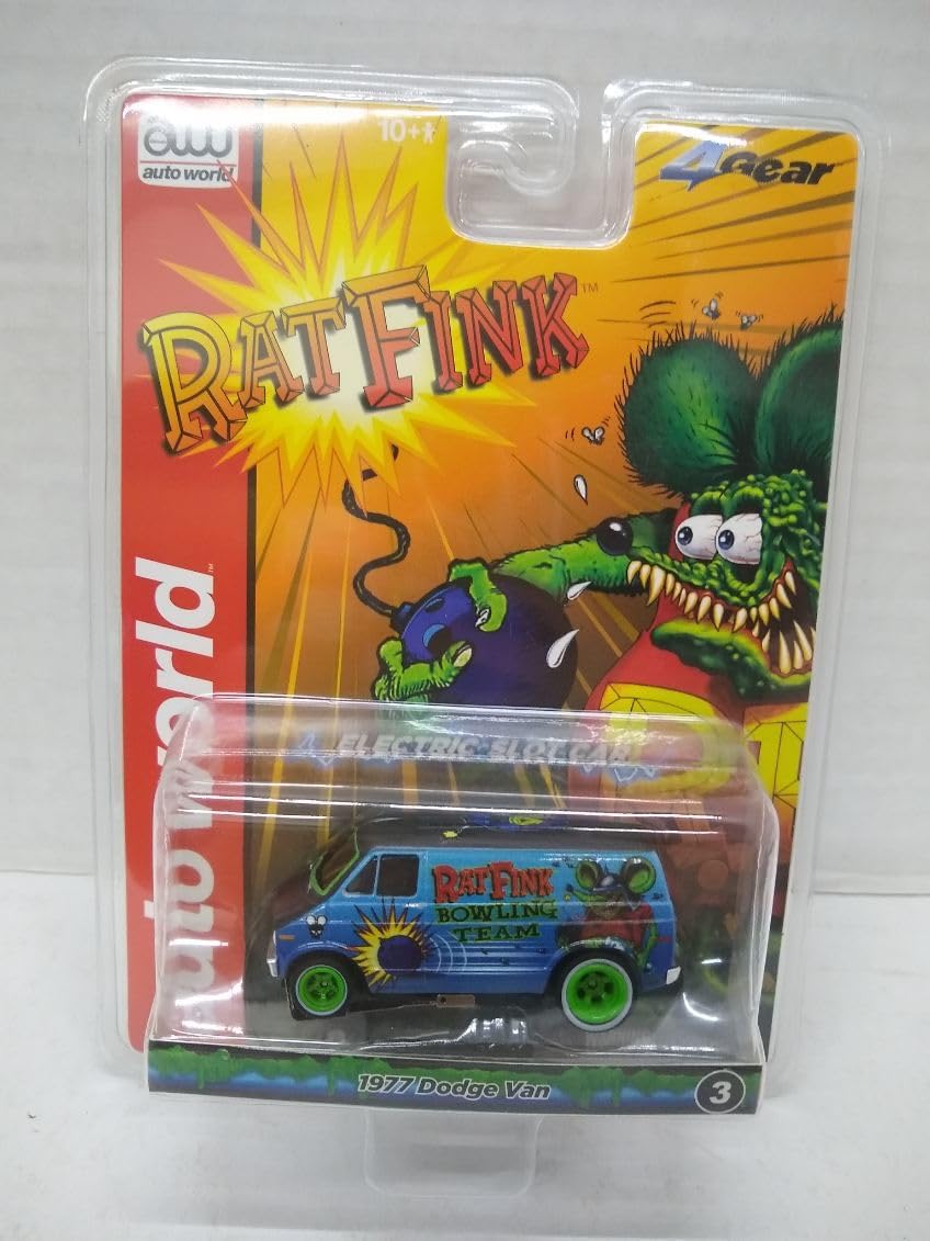 Auto World SC418-3B Pop Culture-RF 1977 Van HO Scale Electric Slot Car - Blue and Black