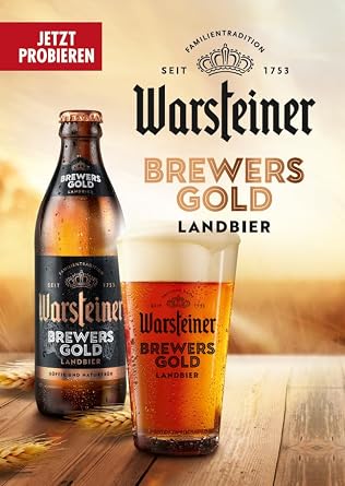 Warsteiner Brewers Gold Canned Beer Mild Tasty Naturally Cloudy Light Country Beer Disposable (24 x 0.5 L Tin)