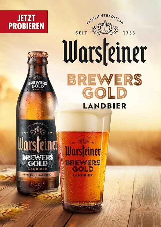 Warsteiner Brewers Gold Canned Beer Mild Tasty Naturally Cloudy Light Country Beer Disposable (24 x 0.5 L Tin)