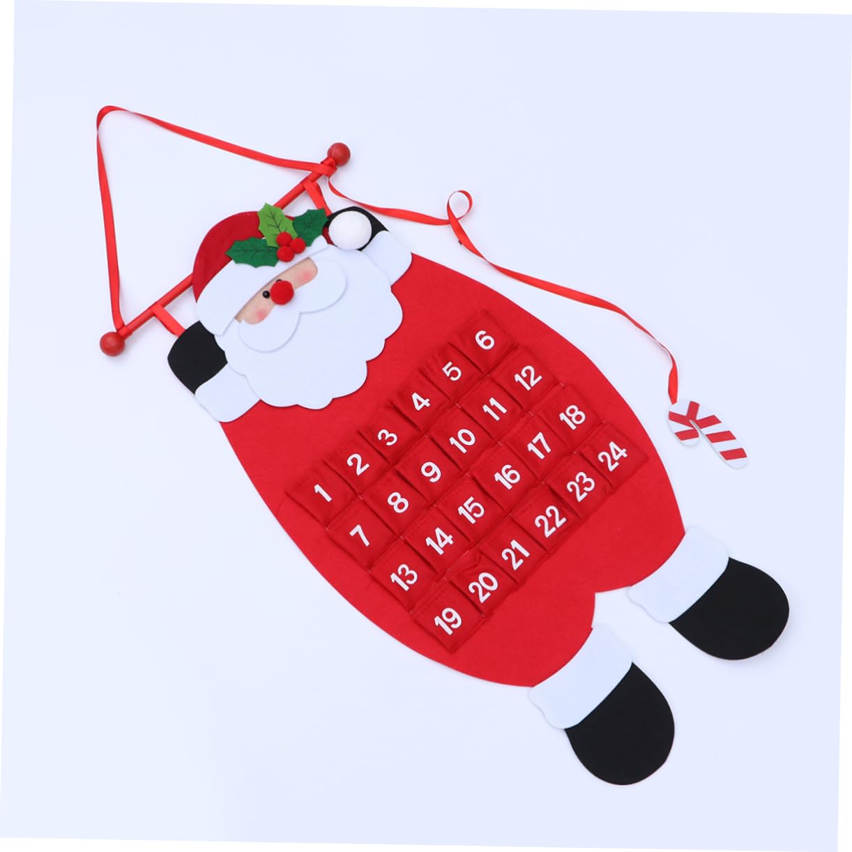 Ciieeo 2 Piezas calendario de adviento de papa noel cartel colgante rústico de granja calendars ornamento calendario de cuenta regresiva de navidad calendario navideño rural
