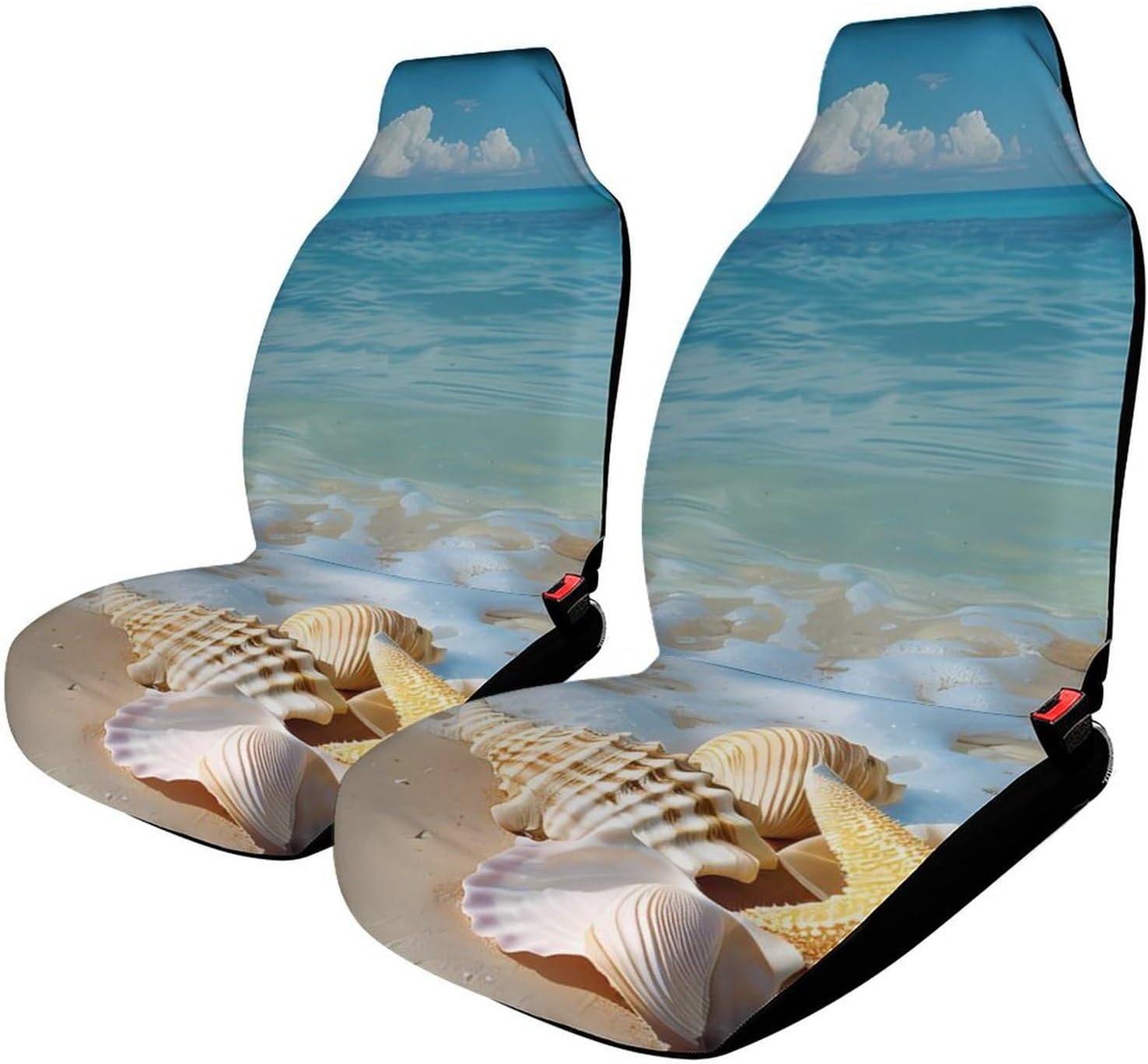 Sea Shell Starfish Car Seat Covers Automotive Seat Covers Car Seat Protector Auto Front Seats Protector for Most Cars 1PCS