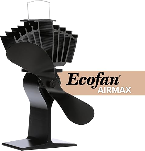 Miniatura 2 de Ecofan AirMax Ventilador a calor, para horno a leña, grande, hecho en Canadá., NA, Negro (Black Blade), L