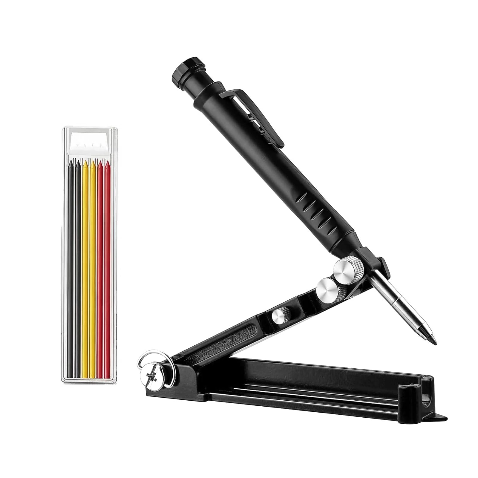 Wuandjun Multi-Function Scribing Tool Aluminum Alloy Scriber Construction Pencil DIY Woodworking Scribe Gauge Line Maker Measuring Tool