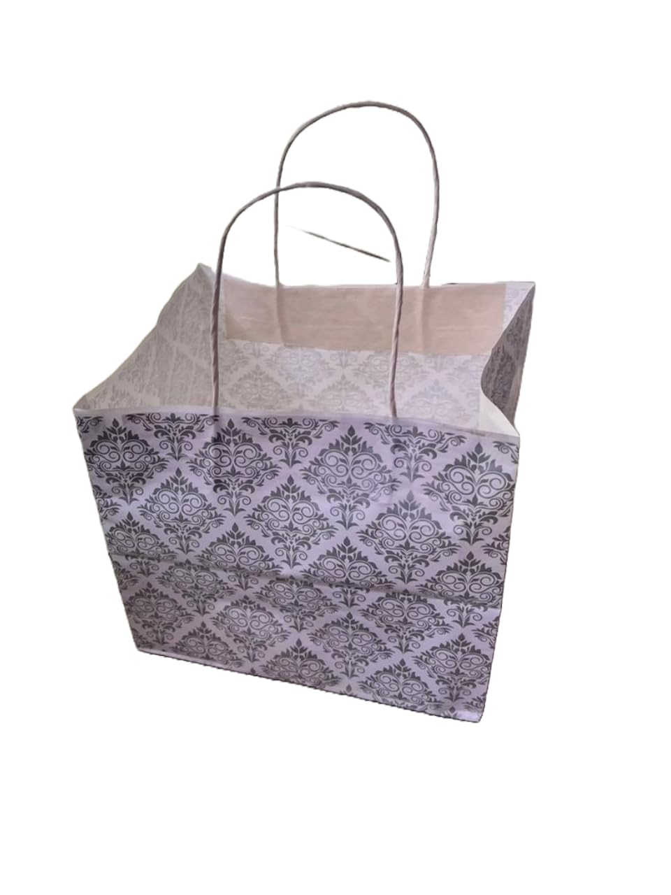 Presents white Printed Paper Bags With Paper Handles Size 6" X 8" X 6" paper bag | white Printed Paper bags with handles | white Printed kraft paper bag | shopping bag GSM. (60) (200) (B0CLGKNQ1M) Amazon Price History, Amazon Price Tracker