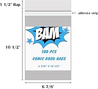 Vista 2 de Bolsas de cómics, fundas de cómics actuales sin ácidos, protector de cómics, 100