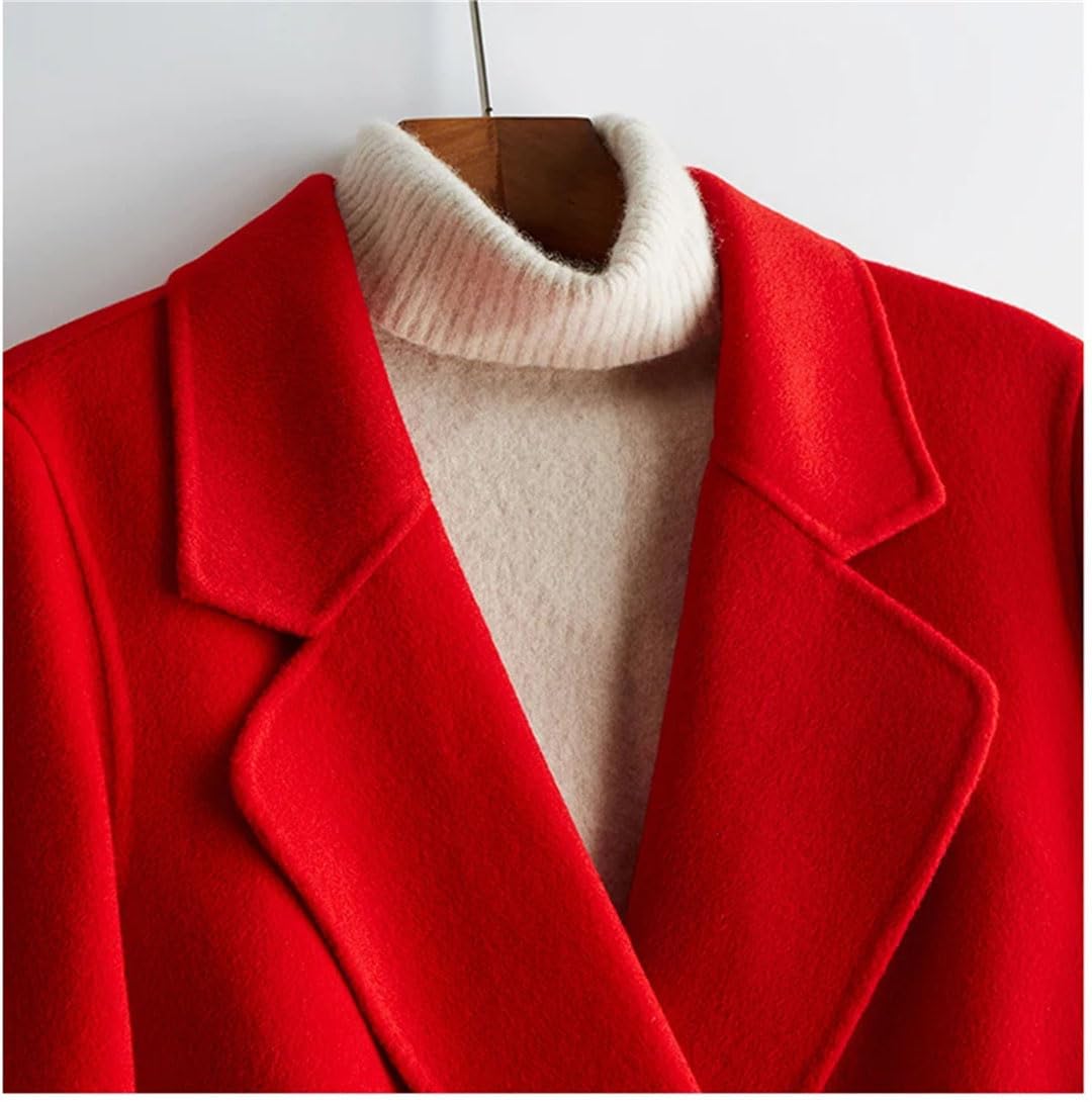 Abrigos de lana para mujer con cinturón, de manga larga, frente abierto, elegante, para mujer