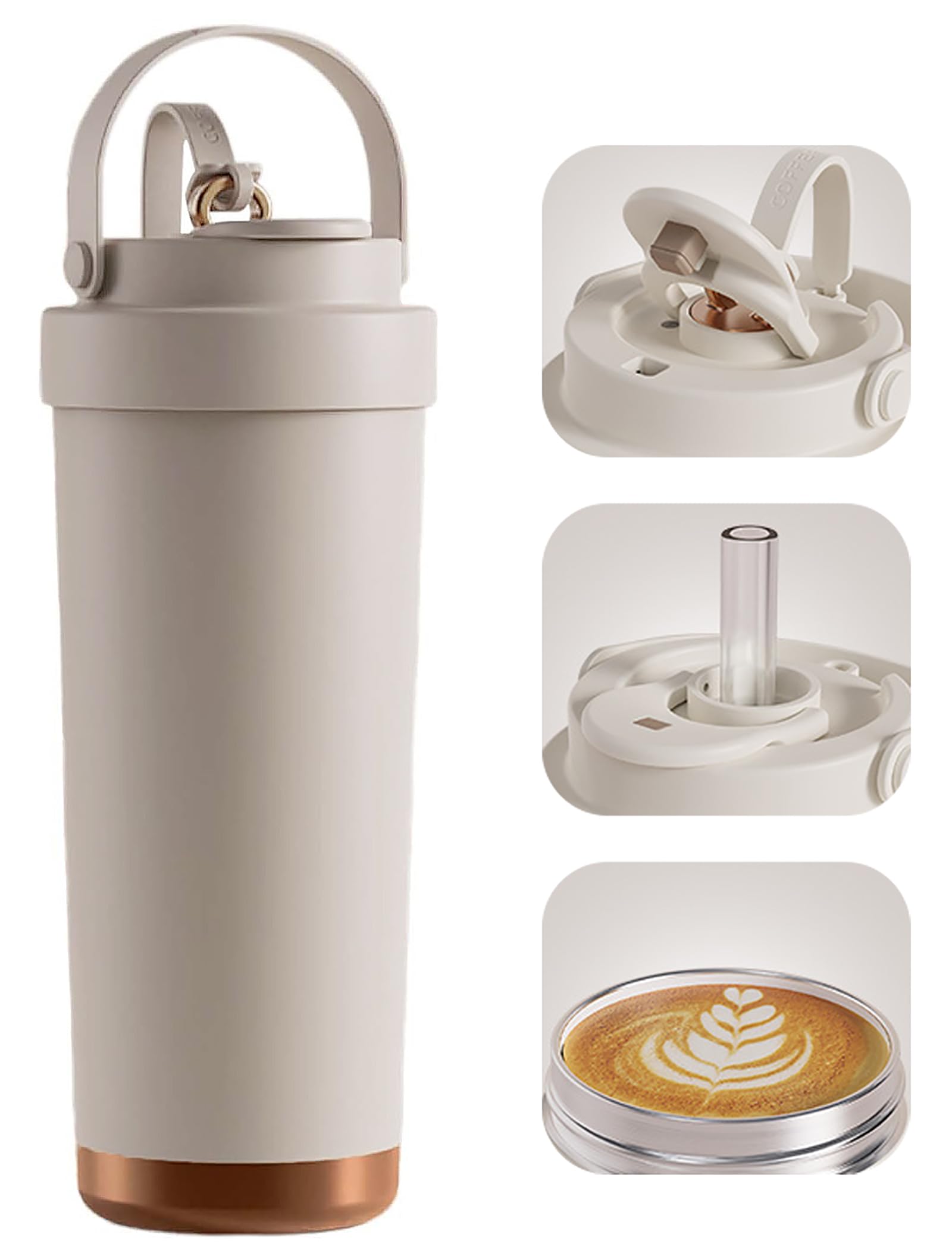 Amazon.co.jp: ストロー付きタンブラー セラミックコーティング 大容量