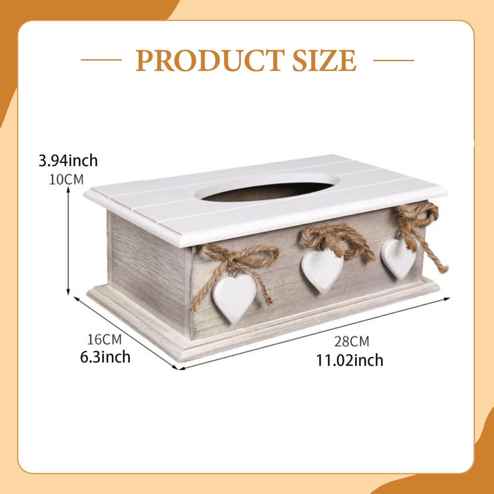 Caja de Pañuelos Decorativa de Madera para Colocar sobre Una Mesa O Mostrador. Soporte de Papel Higiénico de Madera.