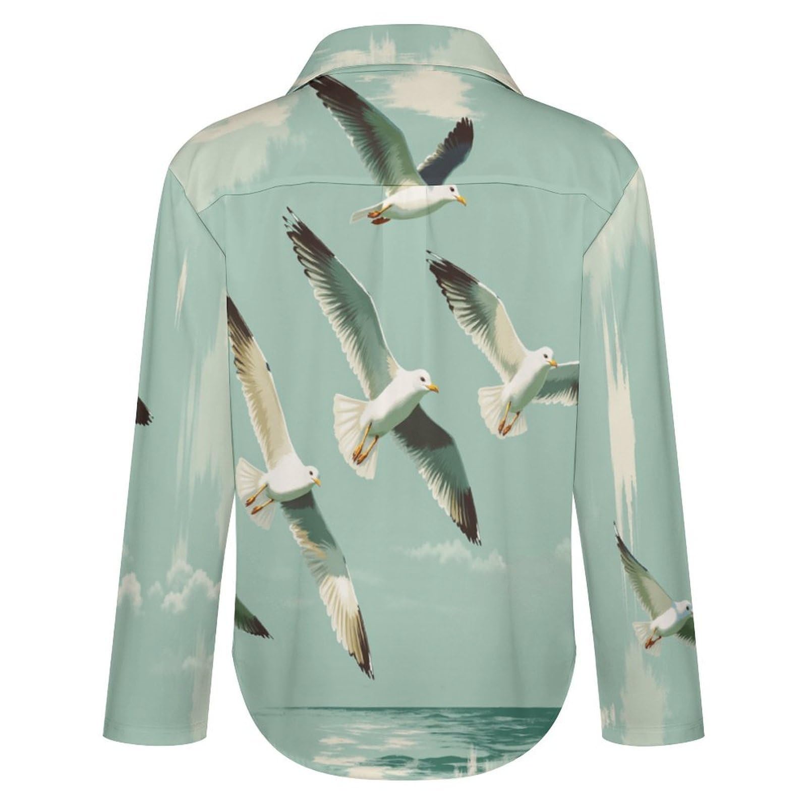 Camicia con Colletto e Gabbiani Volanti Poster Semplice