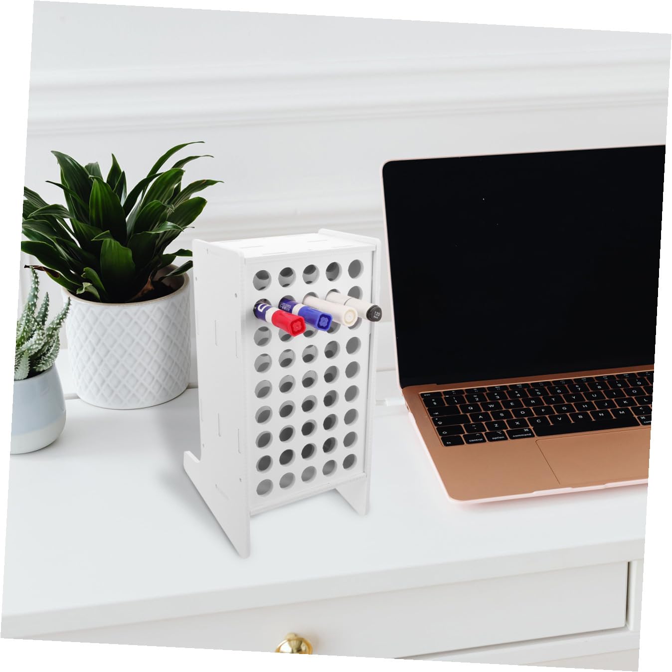 Organizador De Escritorio Multifuncional 45 Compartimentos, Caja Para Guardar Bolígrafos y Estante Para Artículos De Papelería, Diseño Inclinado, Adecuado Para Oficina y Escuela