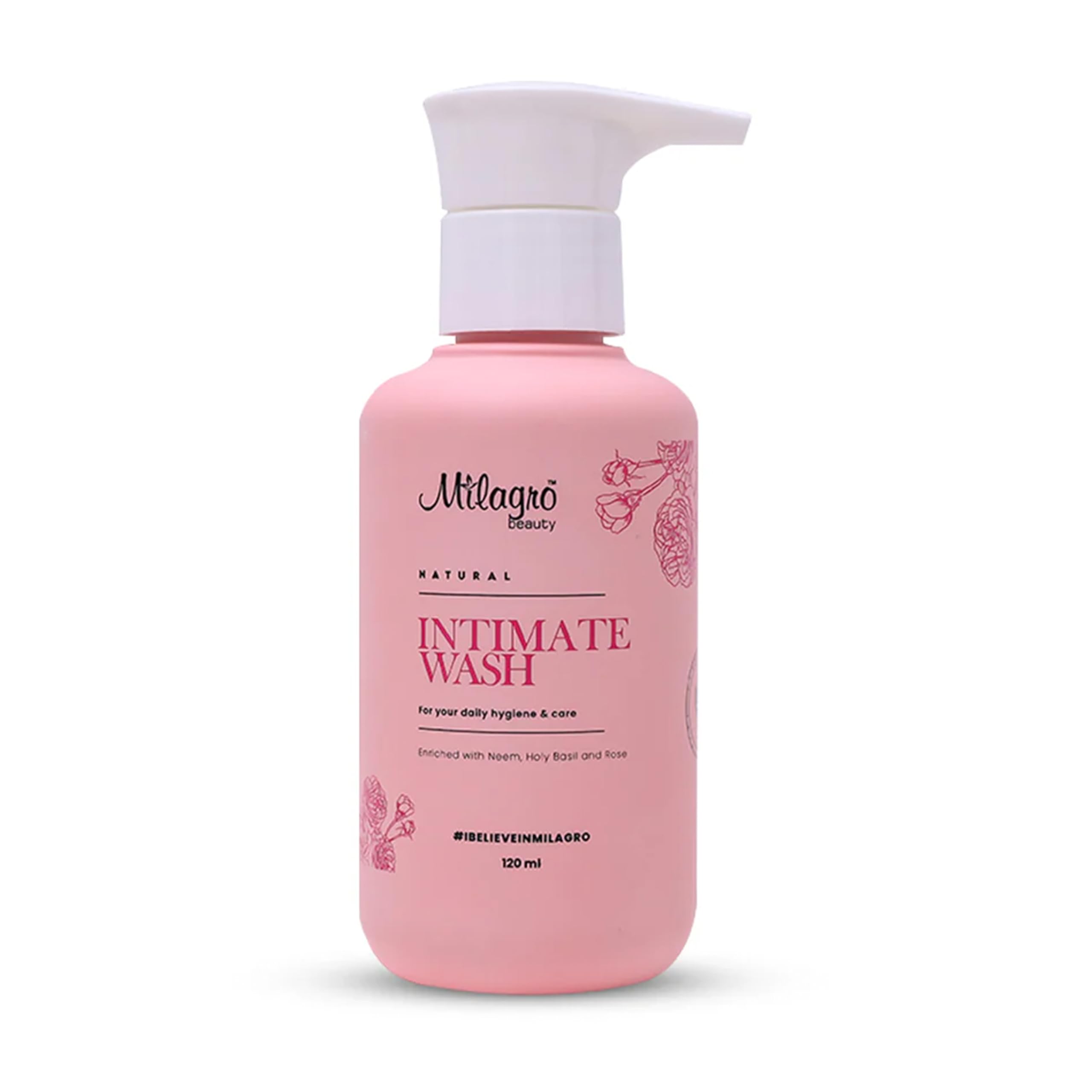 Natural Intimate Wash for Women – Gentle Feminine Hygiene Wash, pH-Balanced Formula, Soothes Itching & Dryness, Fights Odour, 100% Vegan & Paraben-Free, 120ml