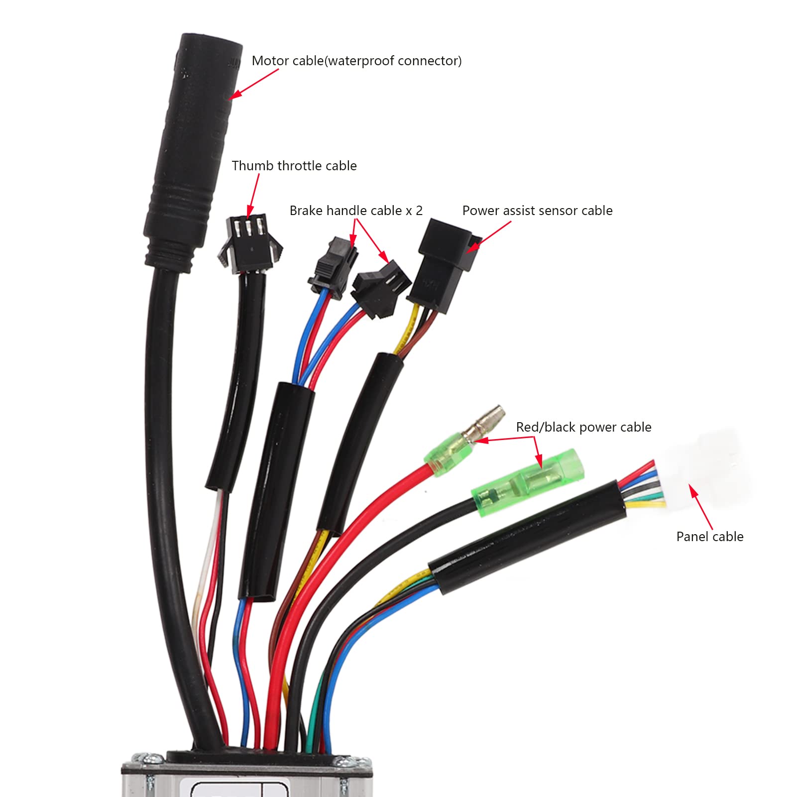 BuyWeek Kit Controller Motore Brushless Bici Elettrica, 36V 48V 250W 15A Onda Quadra Bici Elettrica con Pannello LCD4