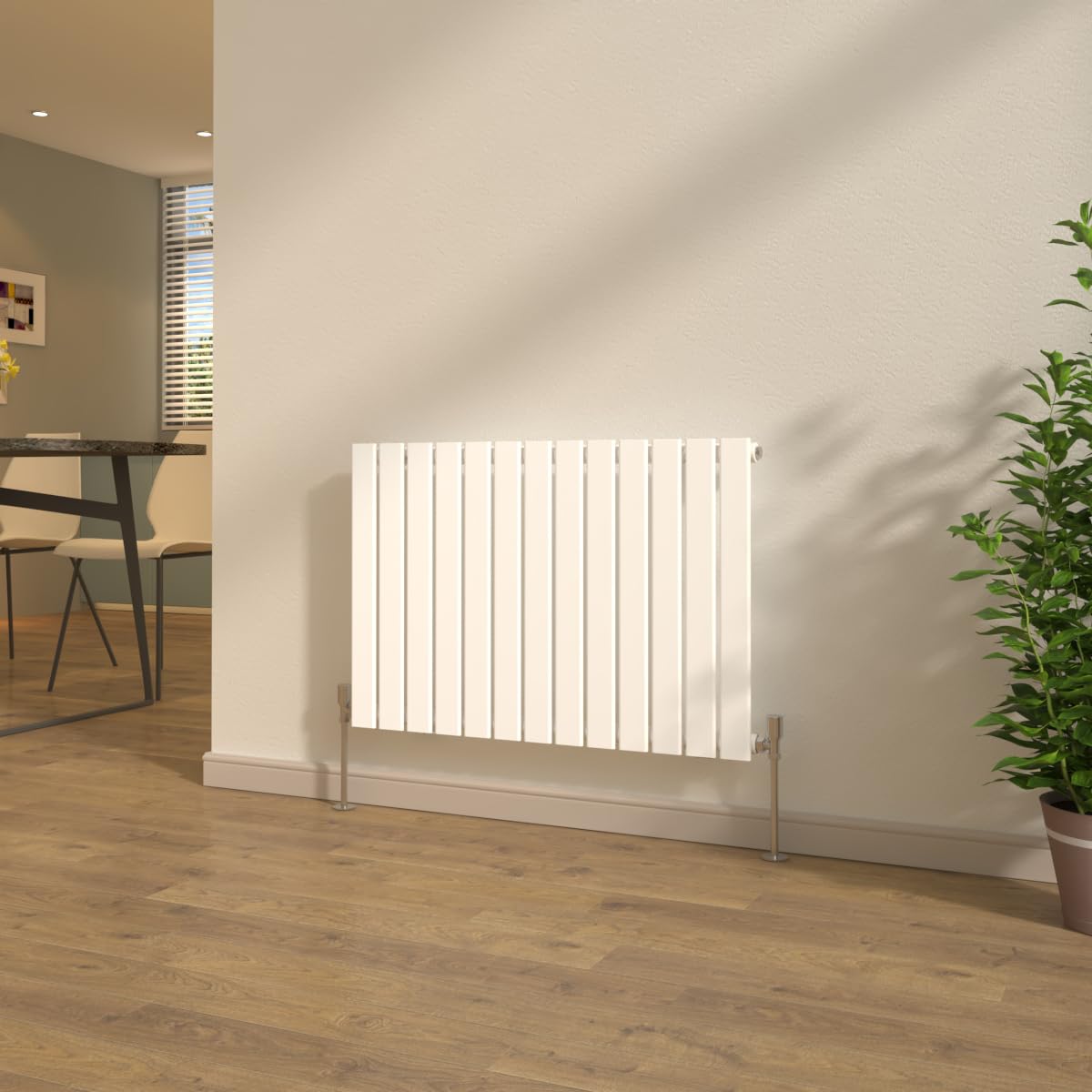NRG Designer 600x884mm Single Column Radiator White with Valves — image 1