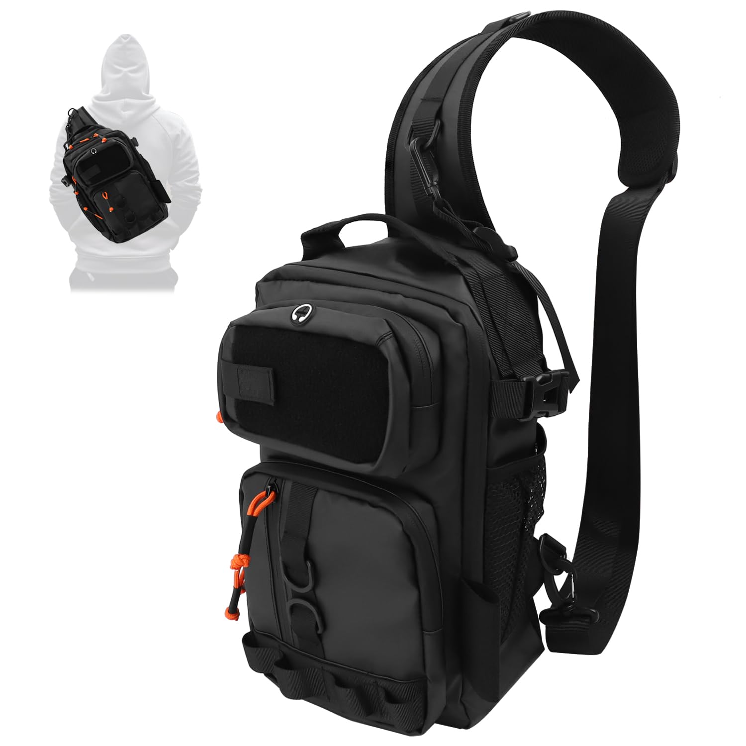 VKVXCLON Fishing Backpack Tackle Storage Bag with Rod Holder,Lightweight Outdoor Water-Resistant Fish Shoulder Storage Bag for Fishing, Hunting,