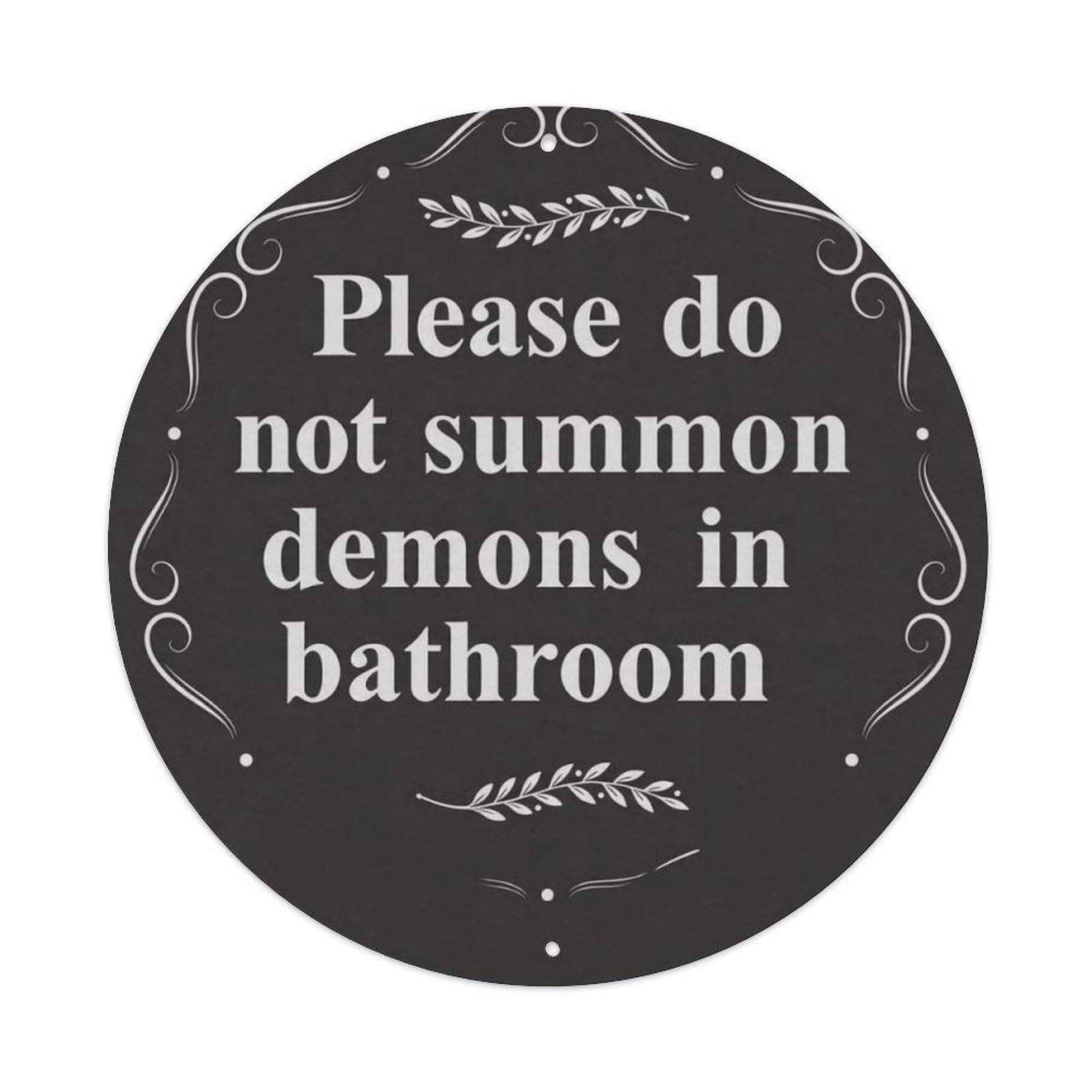 Funny Bathroom Warning Round Decor Sign Vintage Aluminium Metal Sign, Retro Wall Decor for Home, Bar, Garage & Farmhouse 20x20cm
