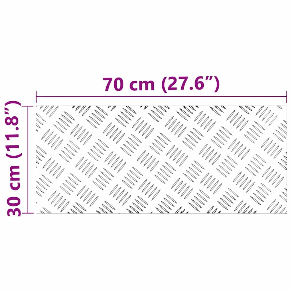 vidaXL Trap Tread 4 st 70 x 30 cm Zilver Aluminium Rechthoekig | Voorkomt uitglijden op de trappen, Stevig en ziet er tof uit, Geeft een trendy sfeer aan je ruimte