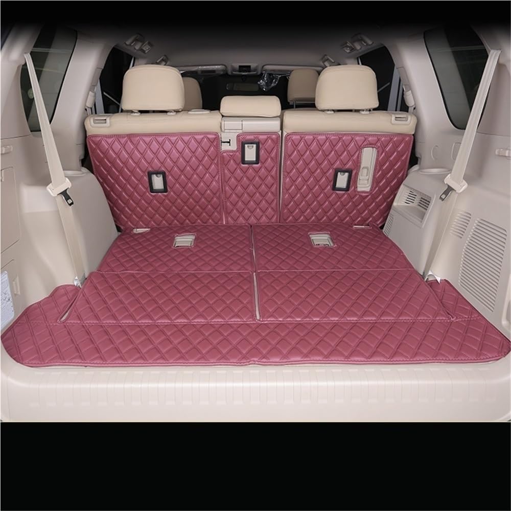 Per Toyota Per Prado 150 7 Seater | Veicolo Bagagliaio Tappetini Bagagliaio Tappetini Custom Auto PU Accesorios(Wine red)