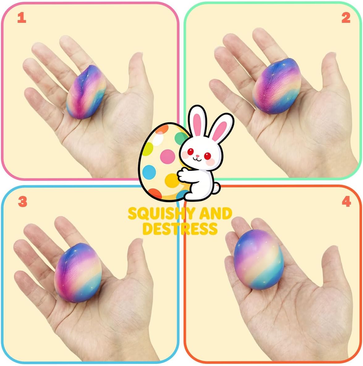 Jofan 24 Pack Easter Eggs Galaxy Slow Rising Squishy Toys for Kids Girls Boys Easter Basket Stuffers Gifts Party Favors