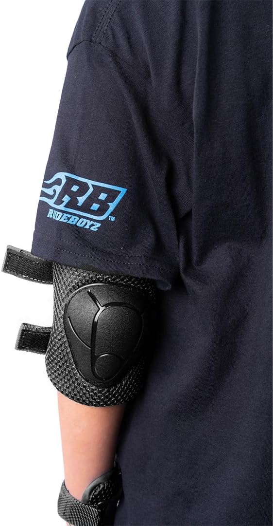 Kids Skateboard Bike Helmet Pads Set Protective Gear from Rude Boyz - Knee Pads Elbow Pads Wrist Pads Set for Youth Boys Girls